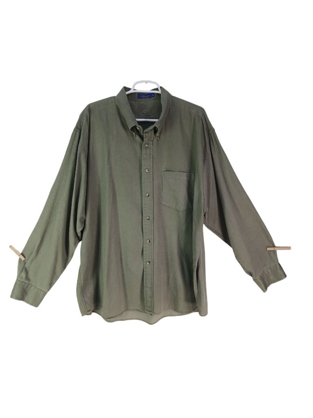 Pendleton Mens Sage Green Long Sleeve Button-Up Shirt XL Lyocell Cotton Blend